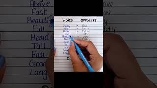 Word- opposite | new opposite words | #oppositesword #english #education #shorts #ytshorts #grammar