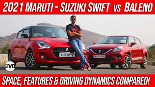2021 Maruti Suzuki Swift vs Baleno | Automatic variants compared | evo India