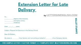 Extension Letter For Late Delivery