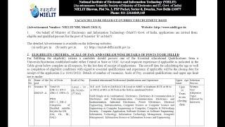 NIELIT - MEITY Recruitment 2022