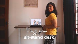 Sit-stand desk India | Height adjustment desk setup | New work setup | Work from home | Anagha Bhat