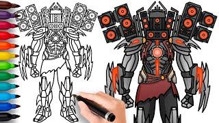 COMO DIBUJAR a NEW TITAN SPEAKERMAN | Skibidi Toilet Magnet War - fácil dibujo