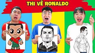 Gấu Đỏ TV - Thử Thách Vẽ Ronaldo, Vẽ Labubu Và Vẽ Chó Pitbull