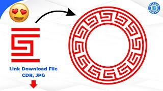 chinese ornament circle with corel draw