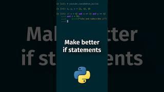 Make better #Python if statements #pythonic #code