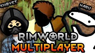 RIMWORLD MULTIPLAYER | LAS EVENTURAS DE KHOVET Y HARU VS RANDY 500% DE AMENAZA | SOPA DE MANI