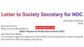 Request letter to society secretary for NOC format