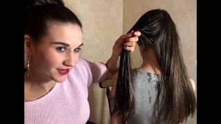 ASMR hair brushing and hair oil treatment, relax, whisper