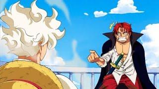 A Reação de Shanks ao ver a transformação Deus do Sol Gear 5 de Luffy - One Piece
