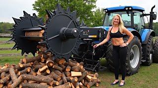 Fastest Biggest Firewood Processing Machine | Dangerous Big Chainsaw Cutting Tree machines #1