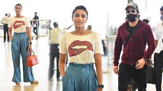 Akkineni Akhil & Akshara Gowda Spotted At Hyderabad Airport | Tollywood Celebrities Airport Videos