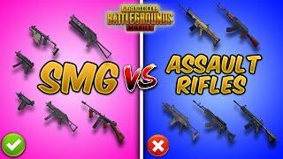 SMGs vs Assault Rifles in Close Range (PUBG MOBILE) Weapon Comparison (Tips and Tricks) Guide