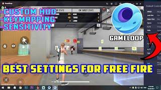 Free Fire Best Settings For Gameloop | Custom Hud & Sensitivity | Headshots settings!!