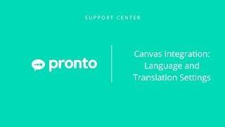 Canvas Integration: Language and Translation Settings