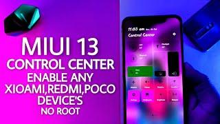Enable MIUI 13 Control Centre For Any Xiaomi Device's | Miui 12 & 12.5 Enable Now | No Root