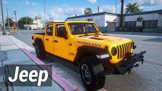 GTA V Jeep Gladiator [Add-On Vehicle] Mod Showcase [ NVE + QuantV + 5Real ] 4K