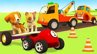 The colored racing cars & pickup’s wheels. Helper Cars cartoons for kids. Full episodes.