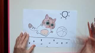 Раскраска Котик Бубу - Coloring Cat Bubbu - Video for Children - Видео для детей