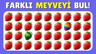 FARKLI MEYVEYİ BUL!  25 Sorudan Kaç Tanesini Bileceksin Emoji Bulmaca