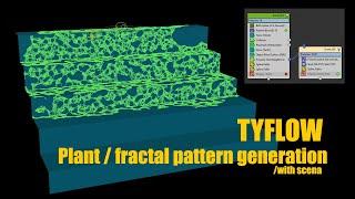 TYflow plant-fractal pattern generation with scena.