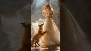 The woman performs a fusion with the Fox on AGT!   #art #magic #talent #usa #agt #dancereaction