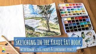 Mixed Media Sketch in the Khadi Fat Book with Roman Szmal Watercolour Paints & Luminance Pencils