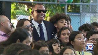 Alex Rodriguez holds holiday gift giveaway with Boys & Girls Club in Miami