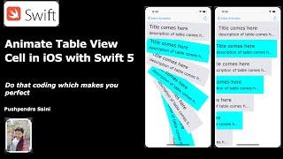 How to animate UITableViewCell in iOS Swift 5