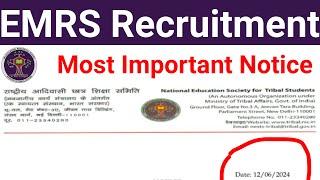 EMRS RECRUITMENT MOST IMPORTANT NOTICE ON 12 JUNE 2024