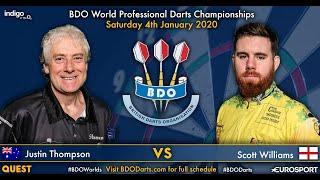 BDO World Darts Championship 2020 Round 1 Justin Thompson vs Scott Williams Part1 2020 01 04 ENG