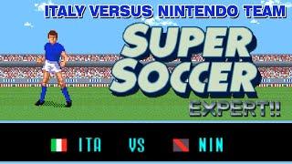 Super Soccer SNES Expert Difficulty - Italy vs Nintendo Team + Ending