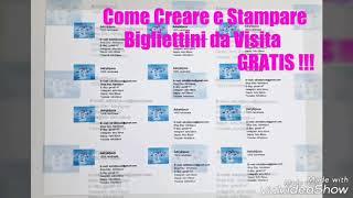 Tutorial: Come Creare e Stampare bigliettini da visita Gratis!!! 