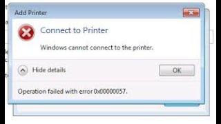 Windows cannot connect to the printer Error 0x00000057