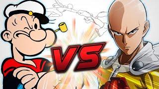 Popeye VS Saitama One Punch Man in a DEATH BATTLE animation!