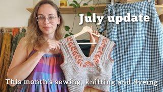 July 𖤓 knitting, sewing, natural dyeing and allotment updates | finished Bifurca & Francli Daypack 𖤓