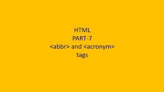 ch 7 html abbreviation and acronym tags