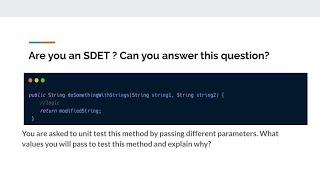 Can you do this challenge | SDET Interview Question |