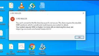 Error Your System Require SMB2 or higher error on Windows 10