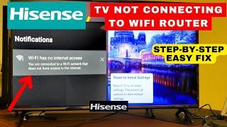 How to Fix Hisense TV Connected To Wi-Fi But No Internet | Step-By-Step Easy Fix in 2 Mins