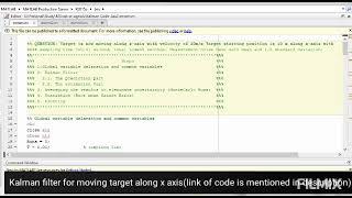 Kalman Filter for moving Target (MATLAB code)