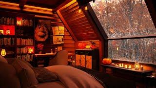 Cabin Bedroom for sleeping, relaxing and studying | Rain and Thunder