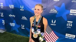 Parker Valby after finishing 2nd in 10,000m at 2024 US Olympic Trials