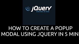 HOW TO CREATE A POPUP MODAL USING JQUERY IN 5 MIN