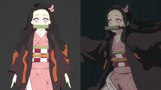 How to make anime girl ~ Nezuko [Kimetsu no Yaiba] 3d model in Blender 3.4 | timelapse