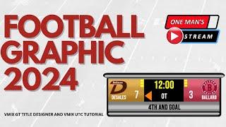 Football Graphic 2024 Series Part 1| One Man's Stream EP 102 | vMix and vMix UTC Tutorial