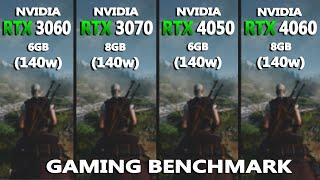 Nvidia RTX 3060 vs 3070 vs 4050 vs 4060 Gaming Benchmark (140w)| #rtx4050 #rtx3060 #rtx4060 #rtx3070