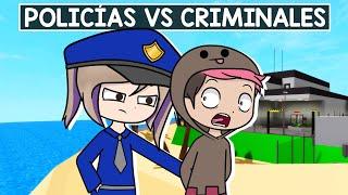 Isla de Policias vs Isla de Criminales en Brookhaven Roblox !! Lyna y Chocoblox