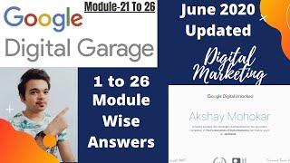 Google Digital Garage 1 to 26 All Module Answers|21 to 26|Fundamentals of Digital Marketing Answers