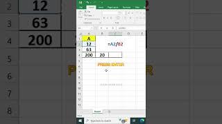 How to Divide Numbers in Excel #exceltech #exceltips #exceleducation #exceltricks