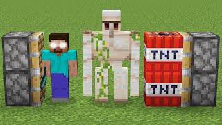 herobrine + iron golem + tnt = ?